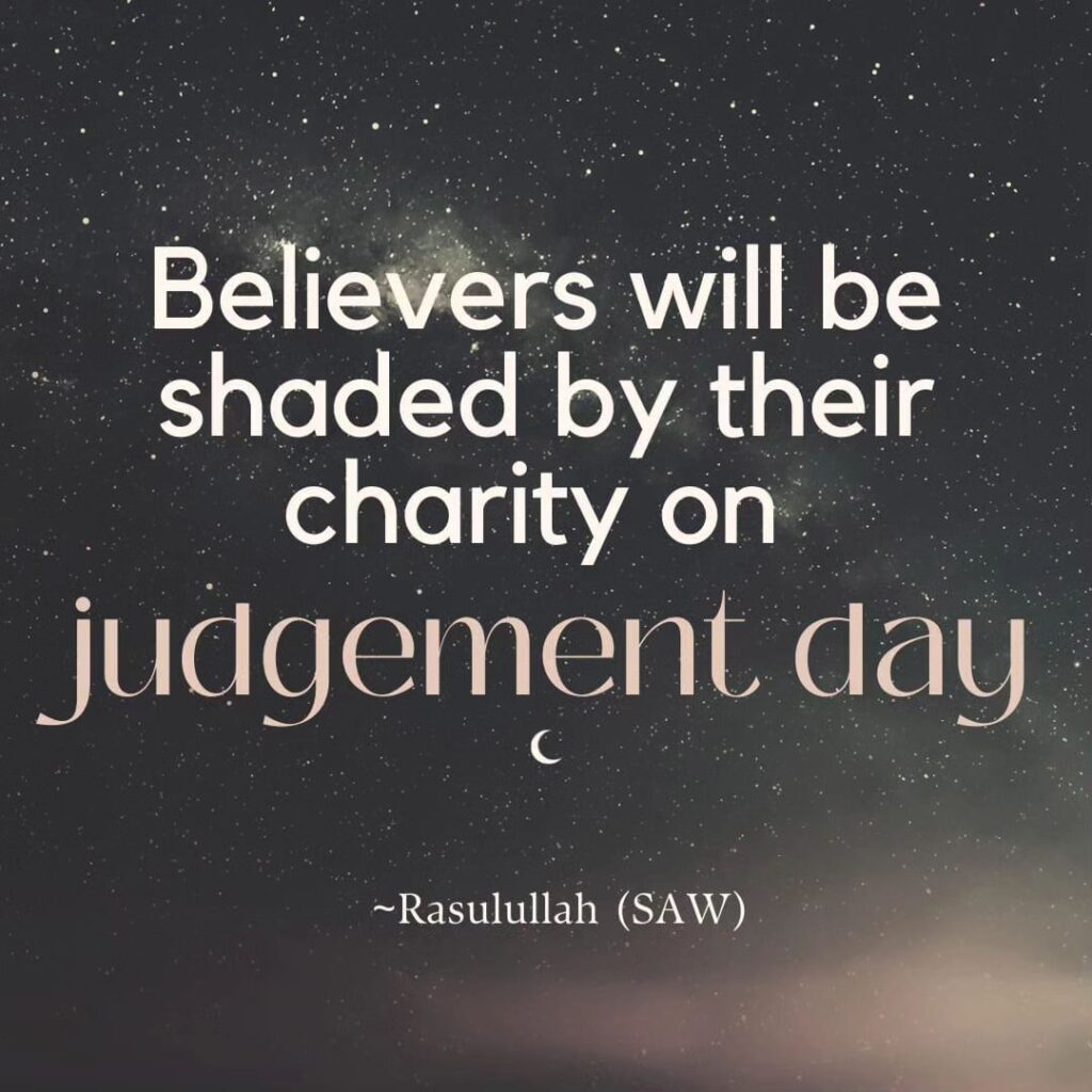 Believers will be shaded by their charity on judgement day